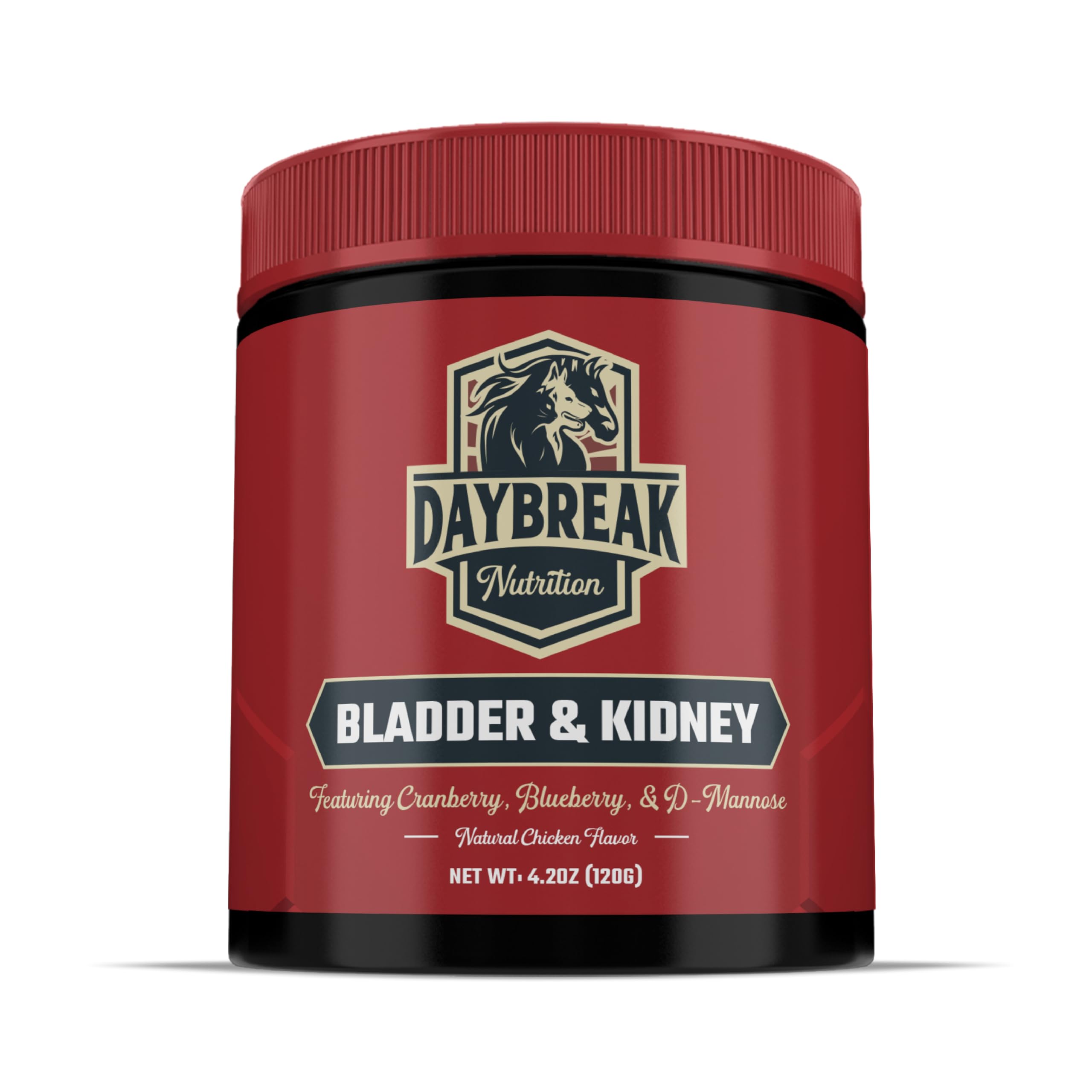 Daybreak Nutrition bladder-relief-bottle: cranberry-based urinary support for pets.