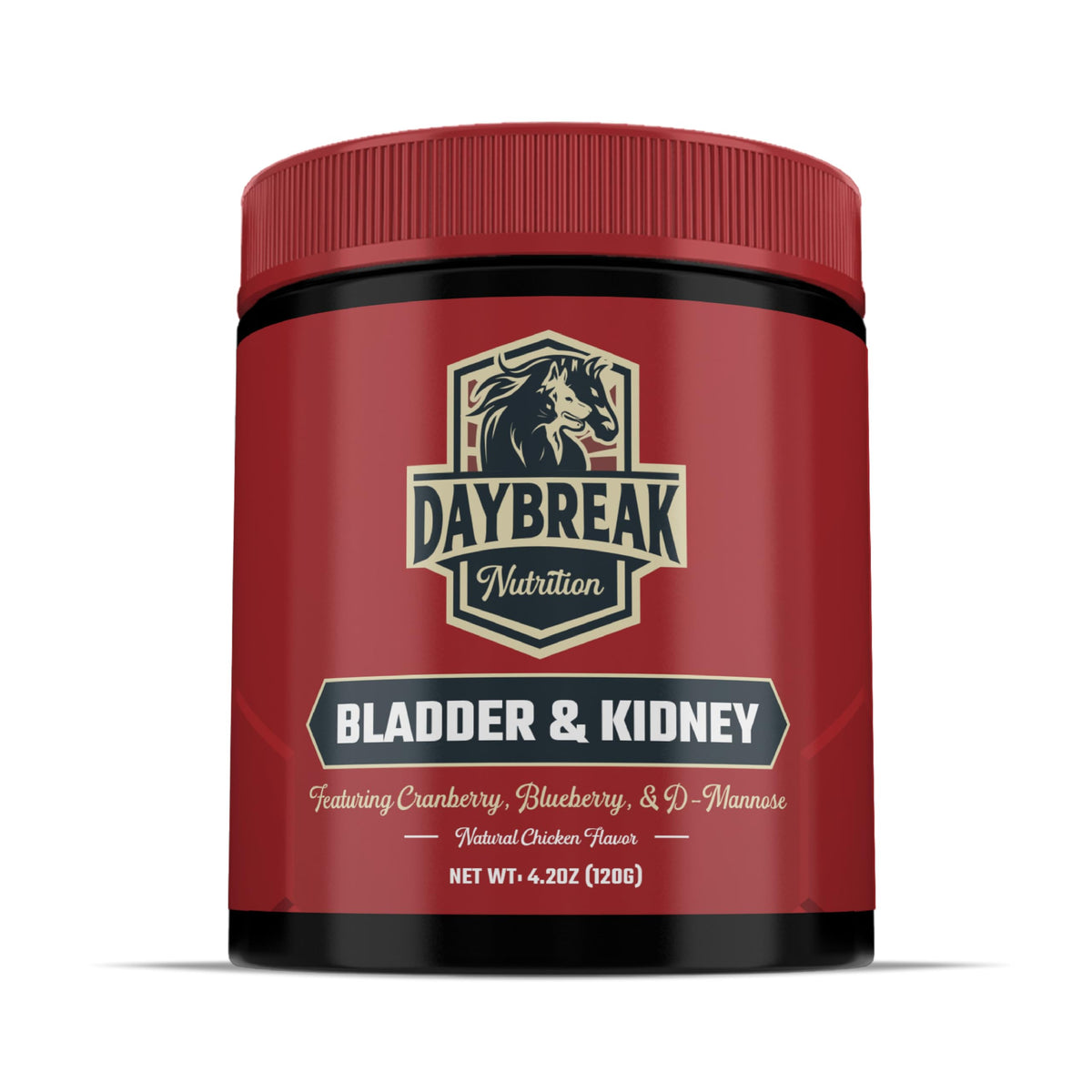 Daybreak Nutrition bladder-relief-bottle: cranberry-based urinary support for pets.