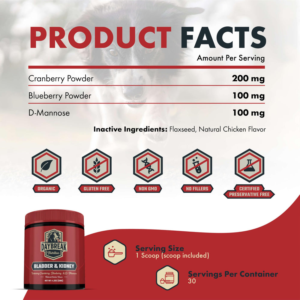 Daybreak Nutrition cranberry-powder-tub: cranberry extract for urinary health in pets.