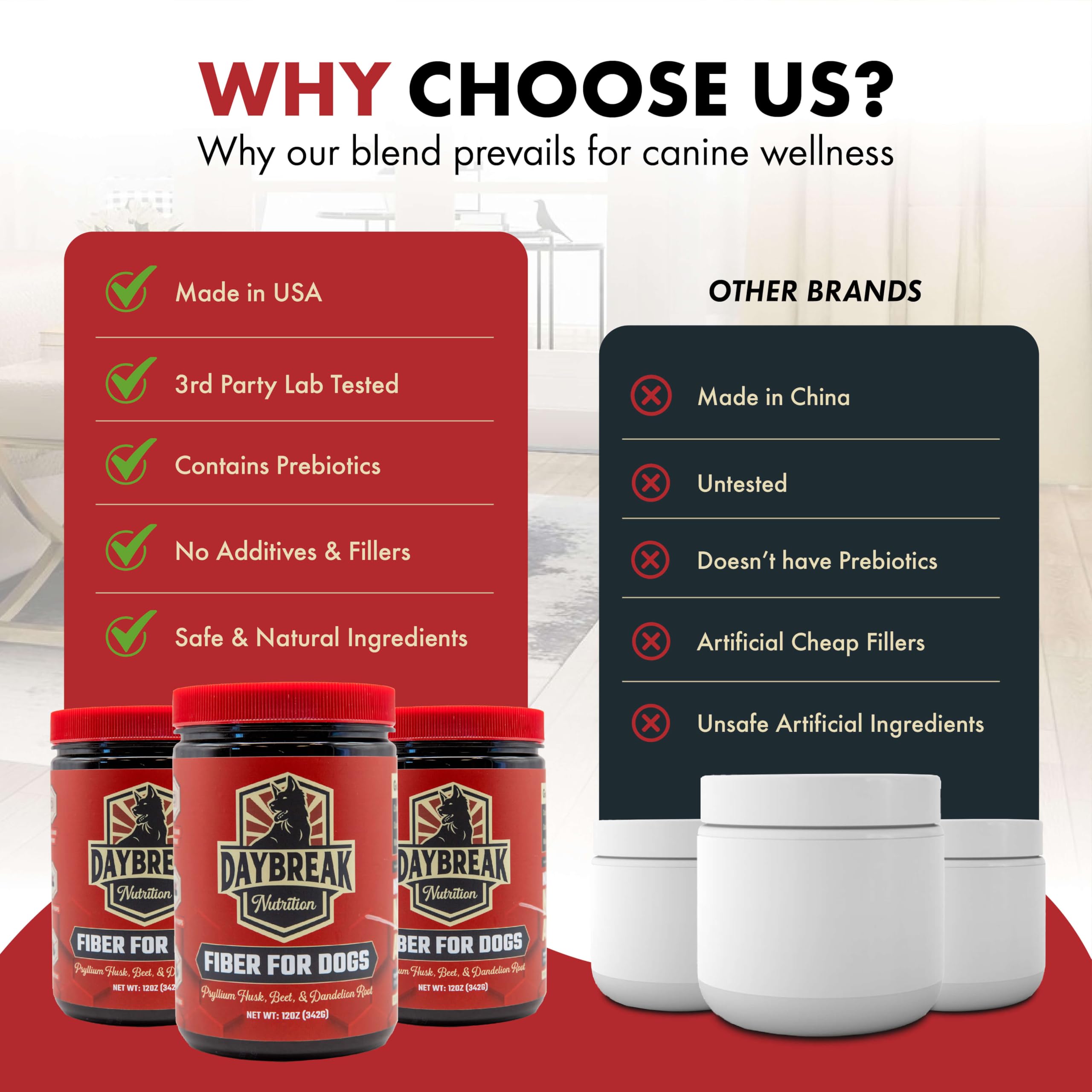 Daybreak Nutrition Fiber for Dogs beef liver powder emphasizes flavor and appetite support