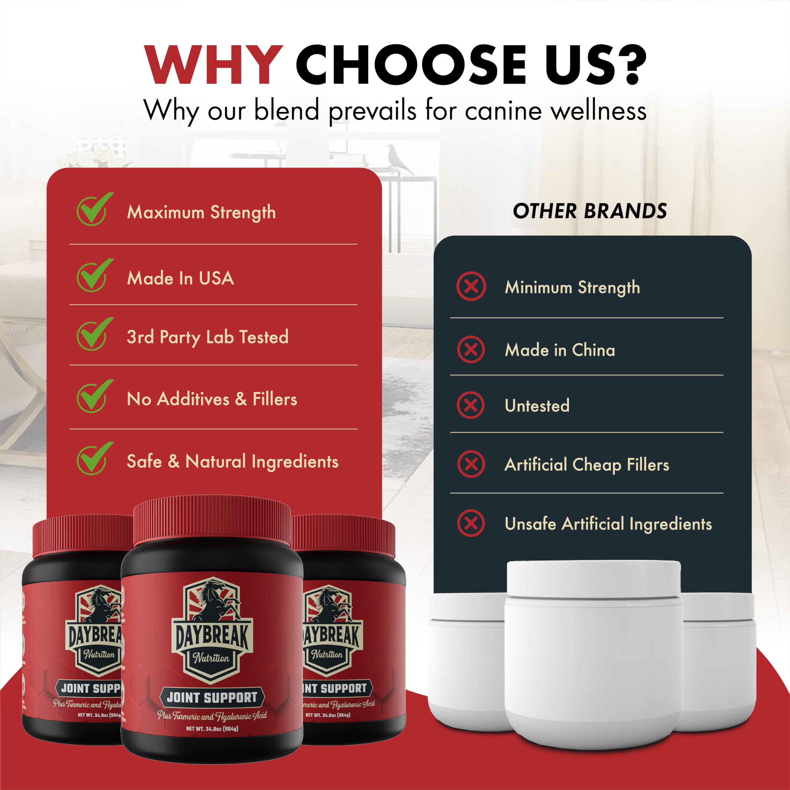 Daybreak Nutrition maximum-strength formula label signaling powerful support for athletic horses.