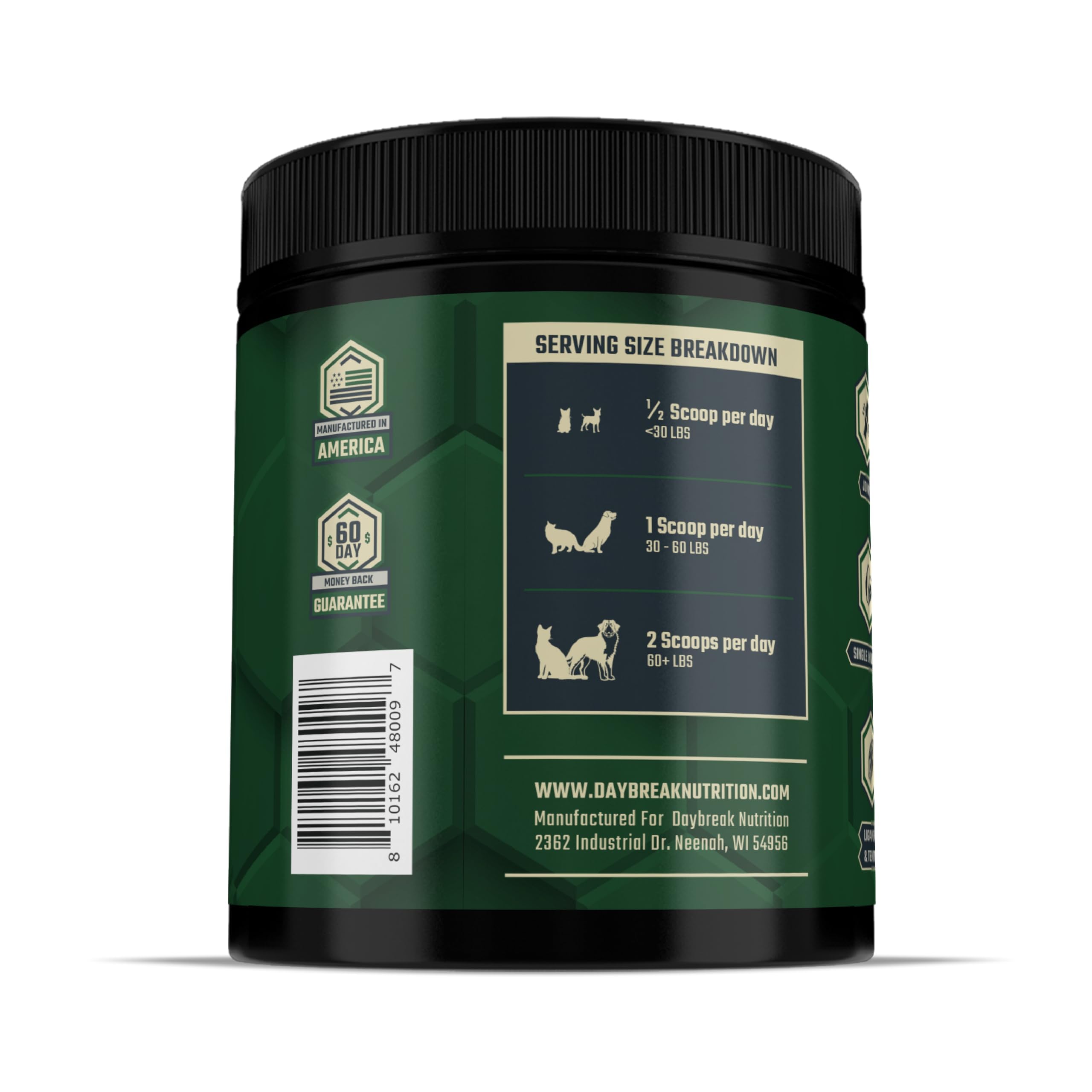 Daybreak Nutrition packaging image highlights premium quality and ethical sourcing.