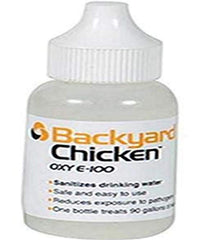 Dbc Agricultural Prdts Backyard Chicken OXY E100 bottle pour supports cleaner water for healthier flock