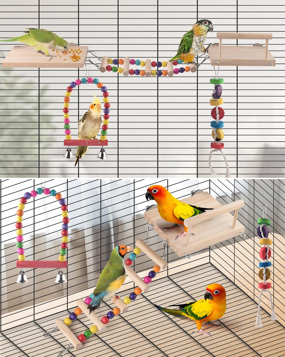 DBNESS bell toy for parakeet stimulating chewing and sound enrichment
