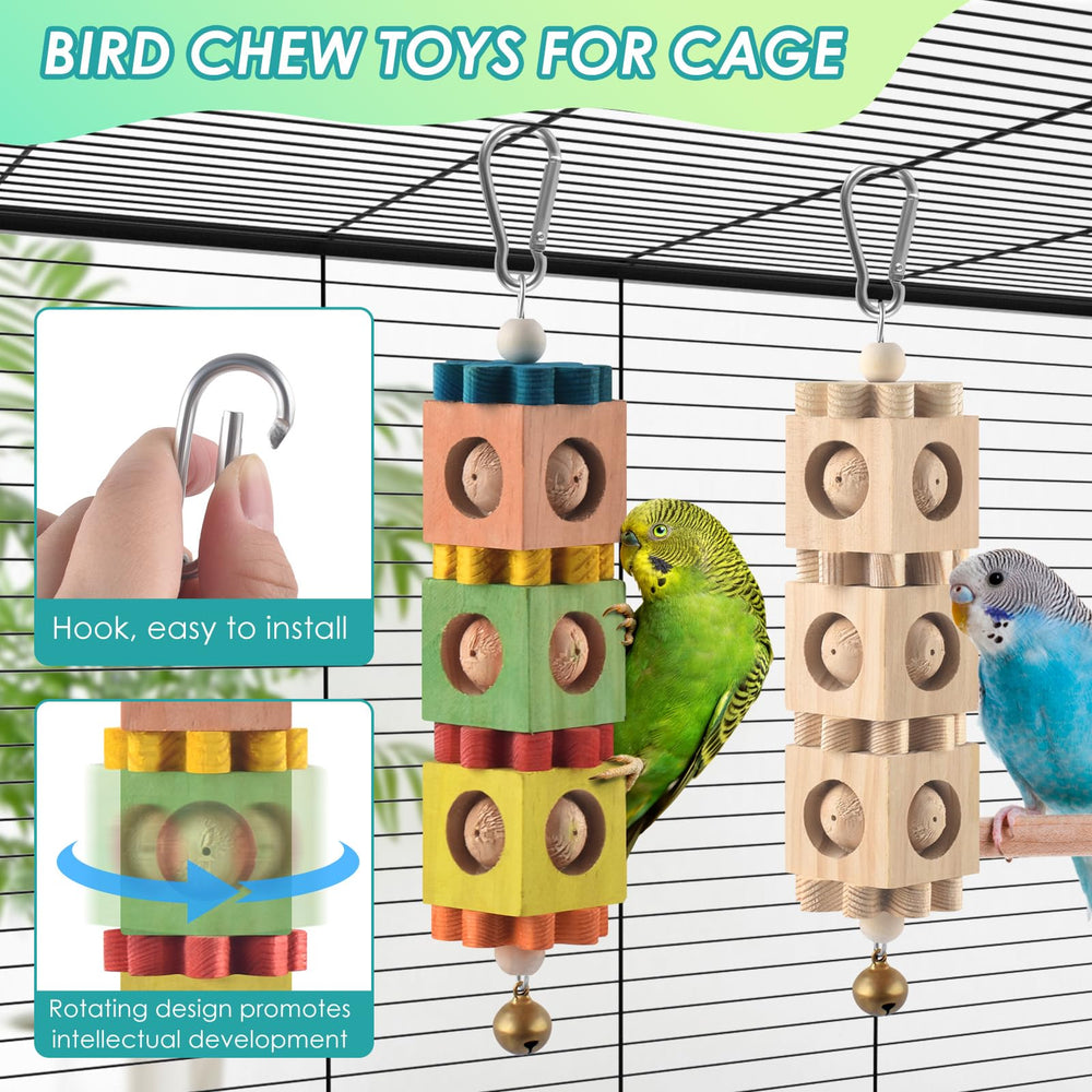 DBNESS bird chew toy grooves-beads detail highlights textured surfaces for chewing.