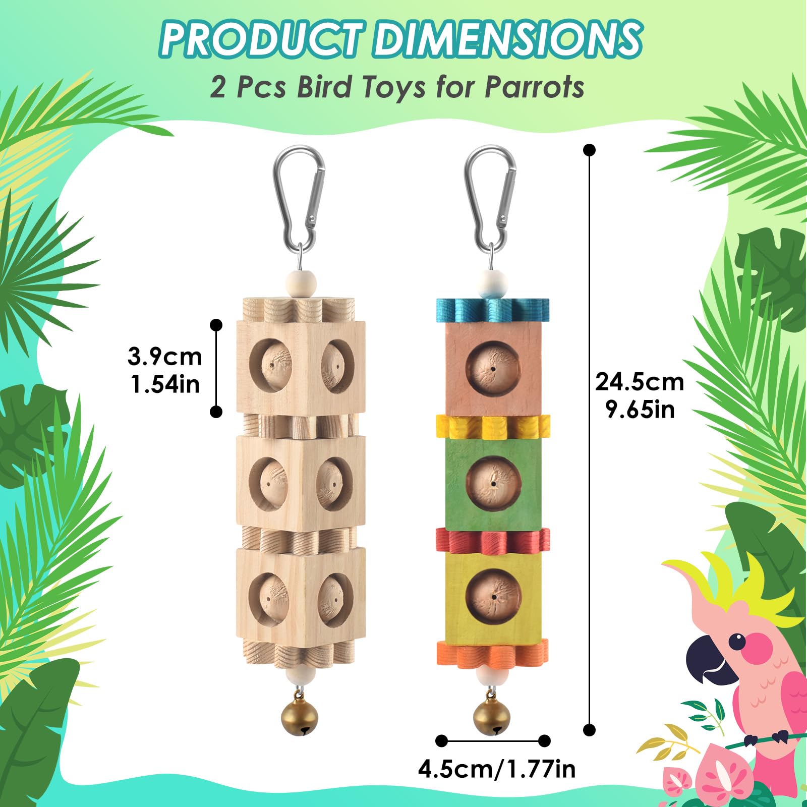 DBNESS bird chew toy wood-rotation pair sparks exploration and mental engagement.