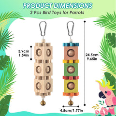 DBNESS bird chew toy wood-rotation pair sparks exploration and mental engagement.