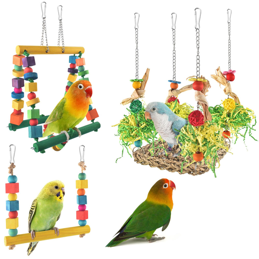 DBNESS bird hammock toys 3in1 detachable design for versatile cage enrichment.