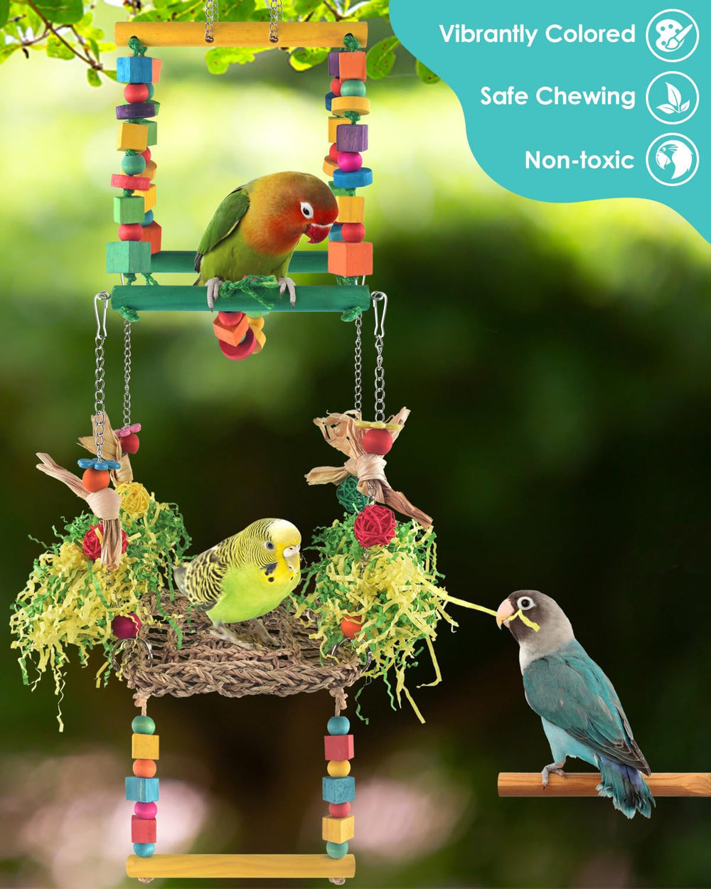 DBNESS rattan balls and acrylic toys add varied textures for multisensory exploration.