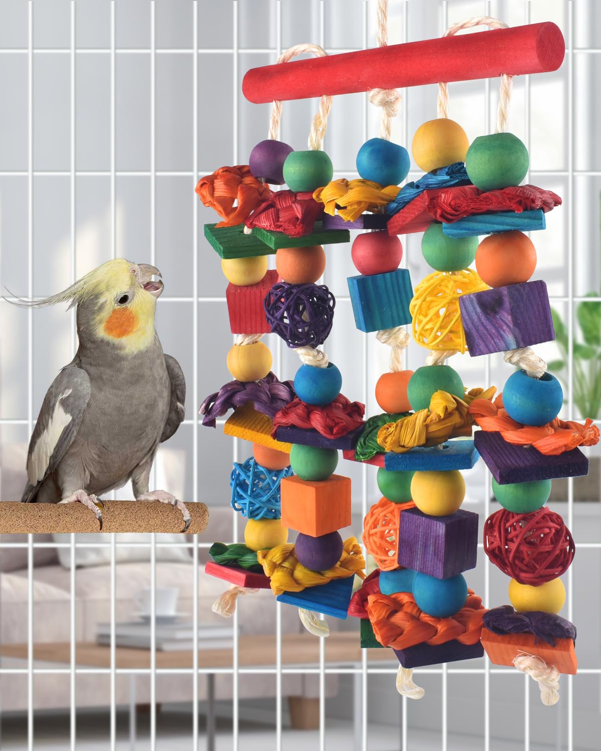 DBNESS bird toy cage display demonstrates a lively habitat accessory for birds
