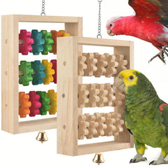 DBNESS bird toy hanging-parrot-chew-wood-frame encourages interactive play and enrichment.