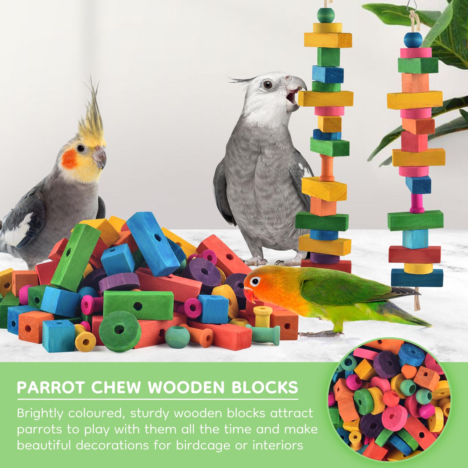 DBNESS bird toy hooks ropes provide secure hanging options for safe parrot play.