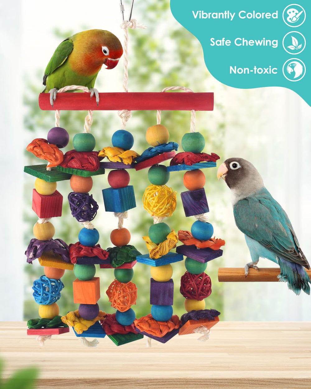 DBNESS bird toy rattan wicker balls offer textured chewing and spatial exploration
