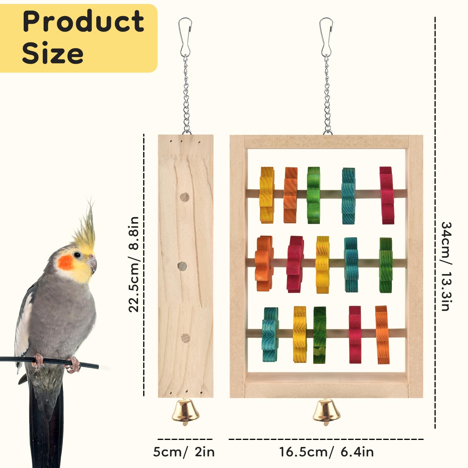 DBNESS rotatable-gear-blocks puzzle engages the mind and promotes beak exercise.