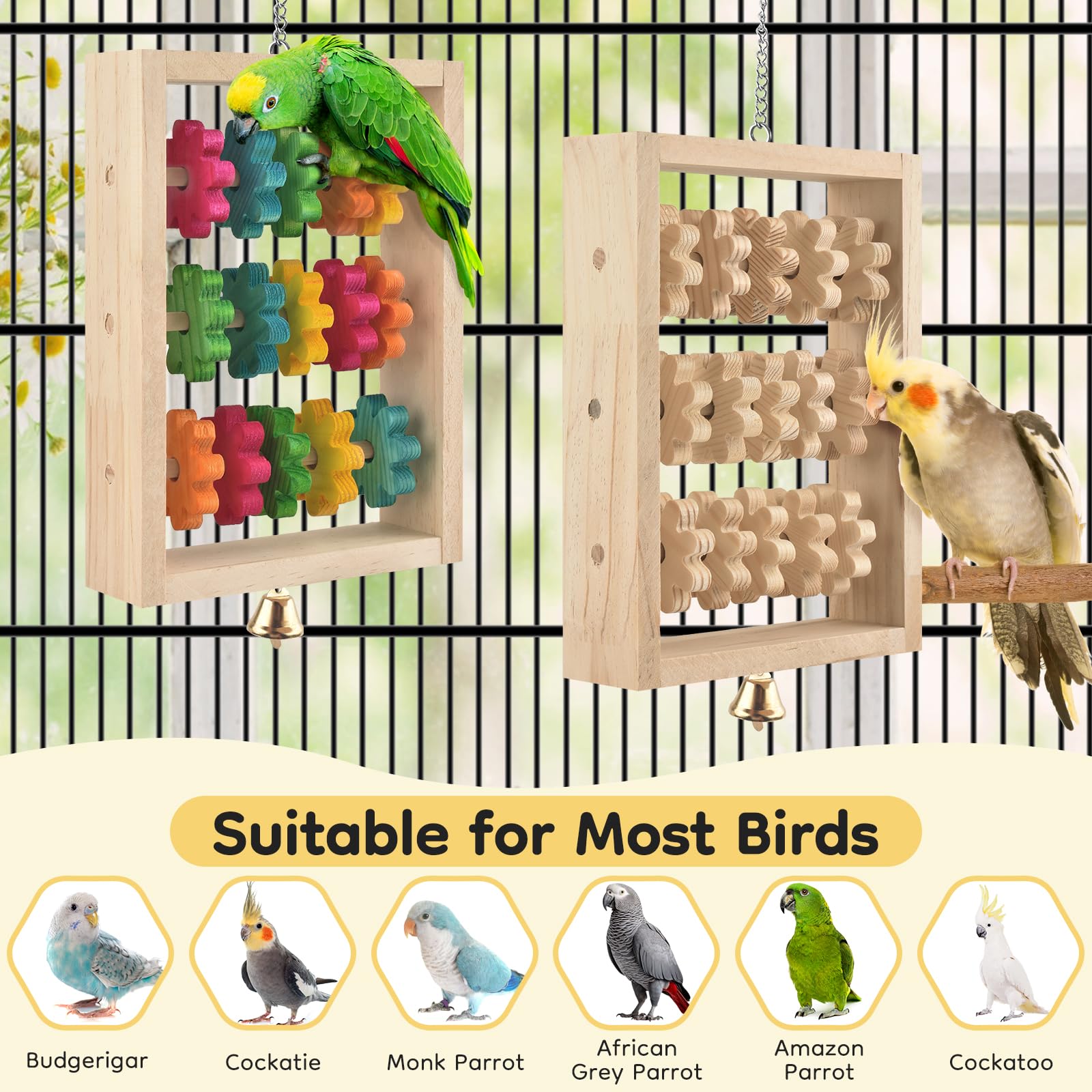 DBNESS top-hook-hanging design enables easy installation in any cage or play area.