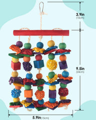 DBNESS bird toy wooden blocks closeup showcases vibrant shapes for visual enrichment