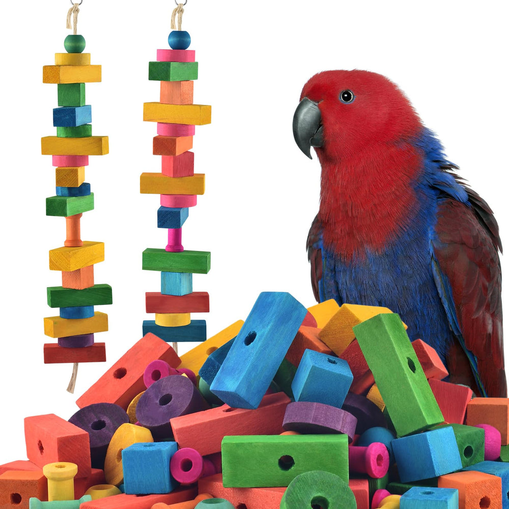 DBNESS Bird Toys 165-pcs collection offering varied blocks for long-lasting parrot engagement.