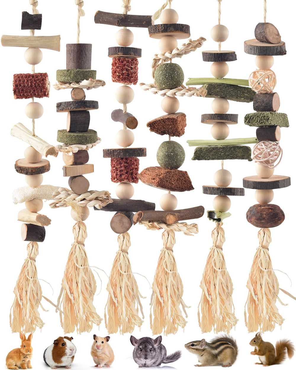 DBNESS bunny chew toys package promotes interactive play and natural chewing for stress relief.