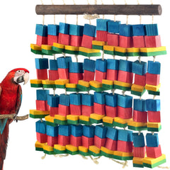 DBNESS extra-large bird toy wood blocks stimulate big parrots during play.