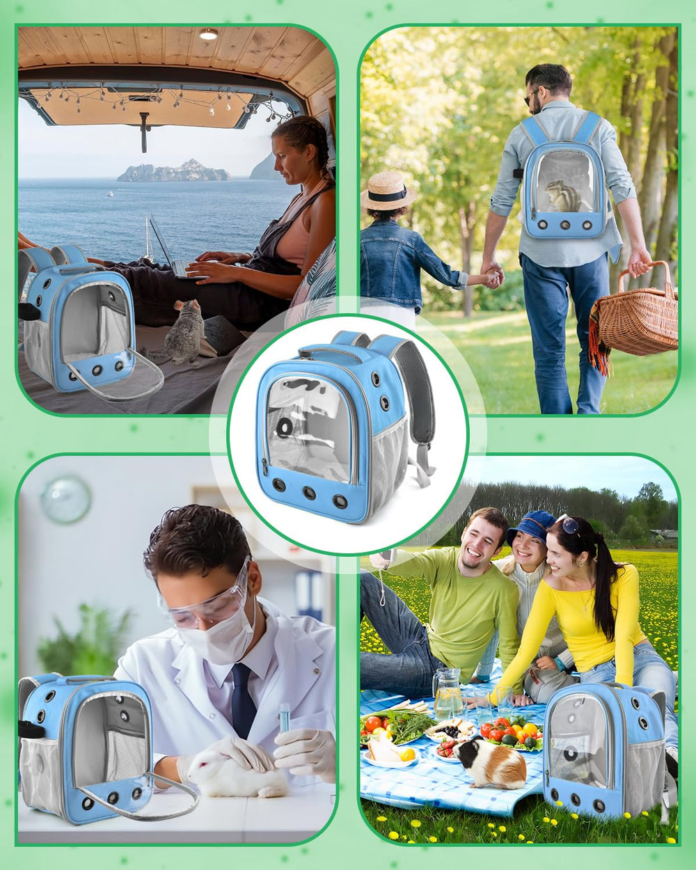 DBNESS Guinea Pig Carrier Backpack detachable pad offers easy cleaning and comfortable journeys.