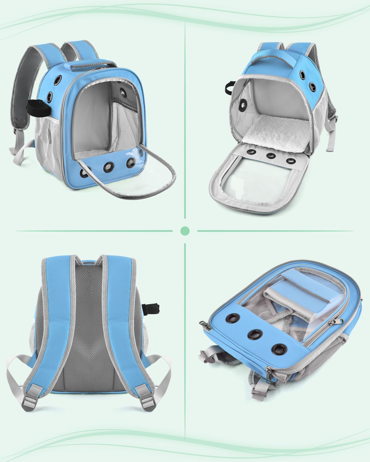 DBNESS Guinea Pig Carrier Backpack with breathable vents for fresh air and comfort.