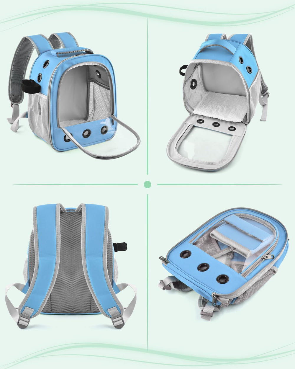 DBNESS Guinea Pig Carrier Backpack with breathable vents for fresh air and comfort.