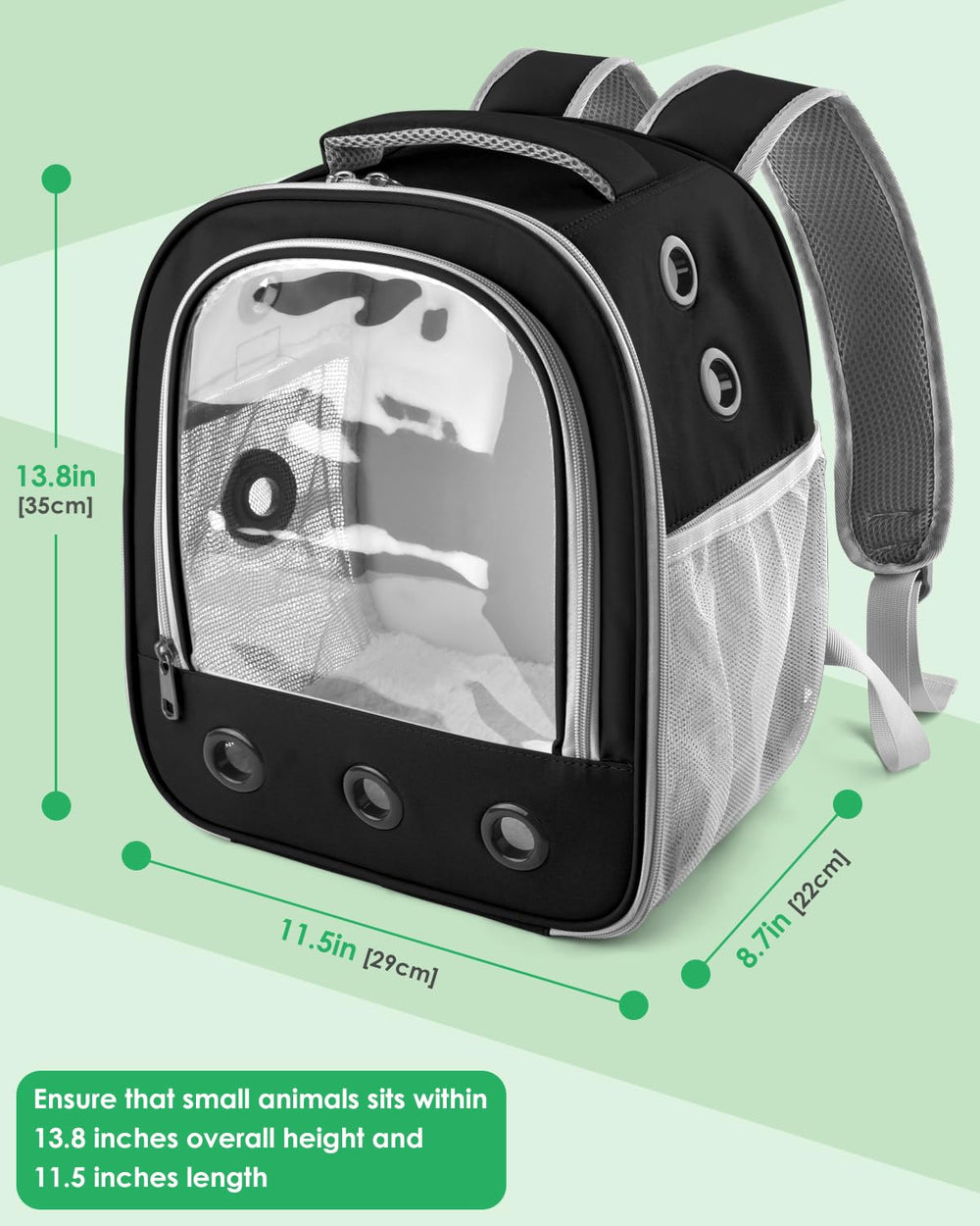 DBNESS Guinea Pig Carrier Backpack load-reduction system eases shoulder fatigue.