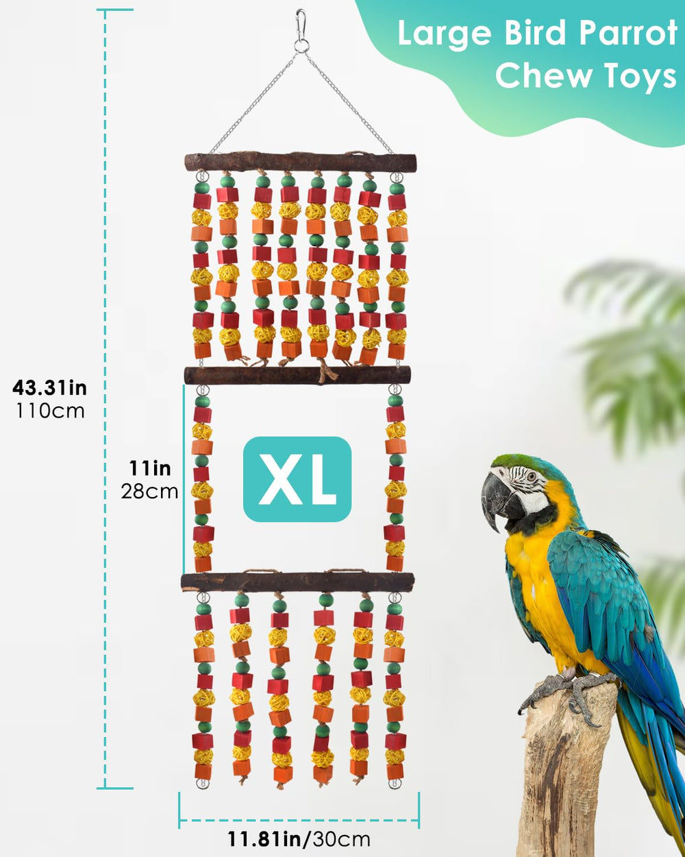 DBNESS large parrot toy with bright colors engages parrots and promotes daily play.