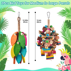 DBNESS parrot chew toy wood blocks hangs easily, promoting natural beak activity and exercise.