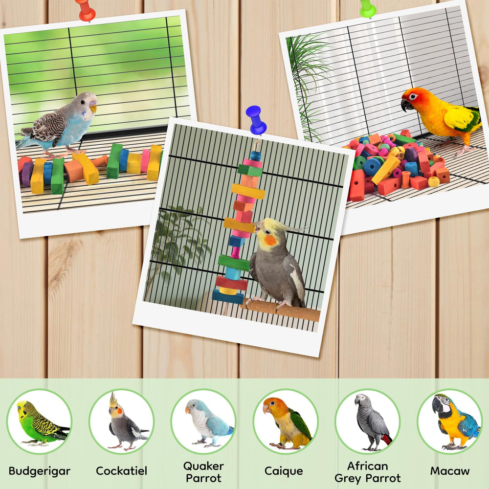 DBNESS parrot toy in cage showcases colorful design enhancing cage decor and engagement.