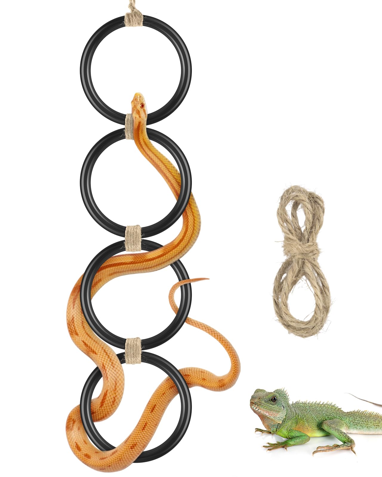 DBNESS snake climbing rings assembly enables four linked rings for climbing exploration.