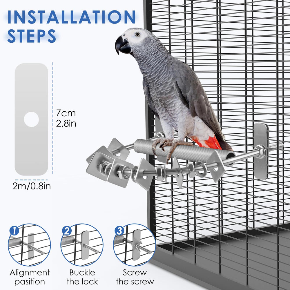 DBNESS stainless steel perch surface with diamond texture enhances secure grip.