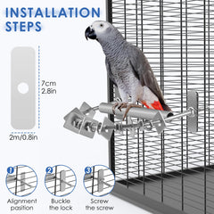 DBNESS stainless steel perch surface with diamond texture enhances secure grip.
