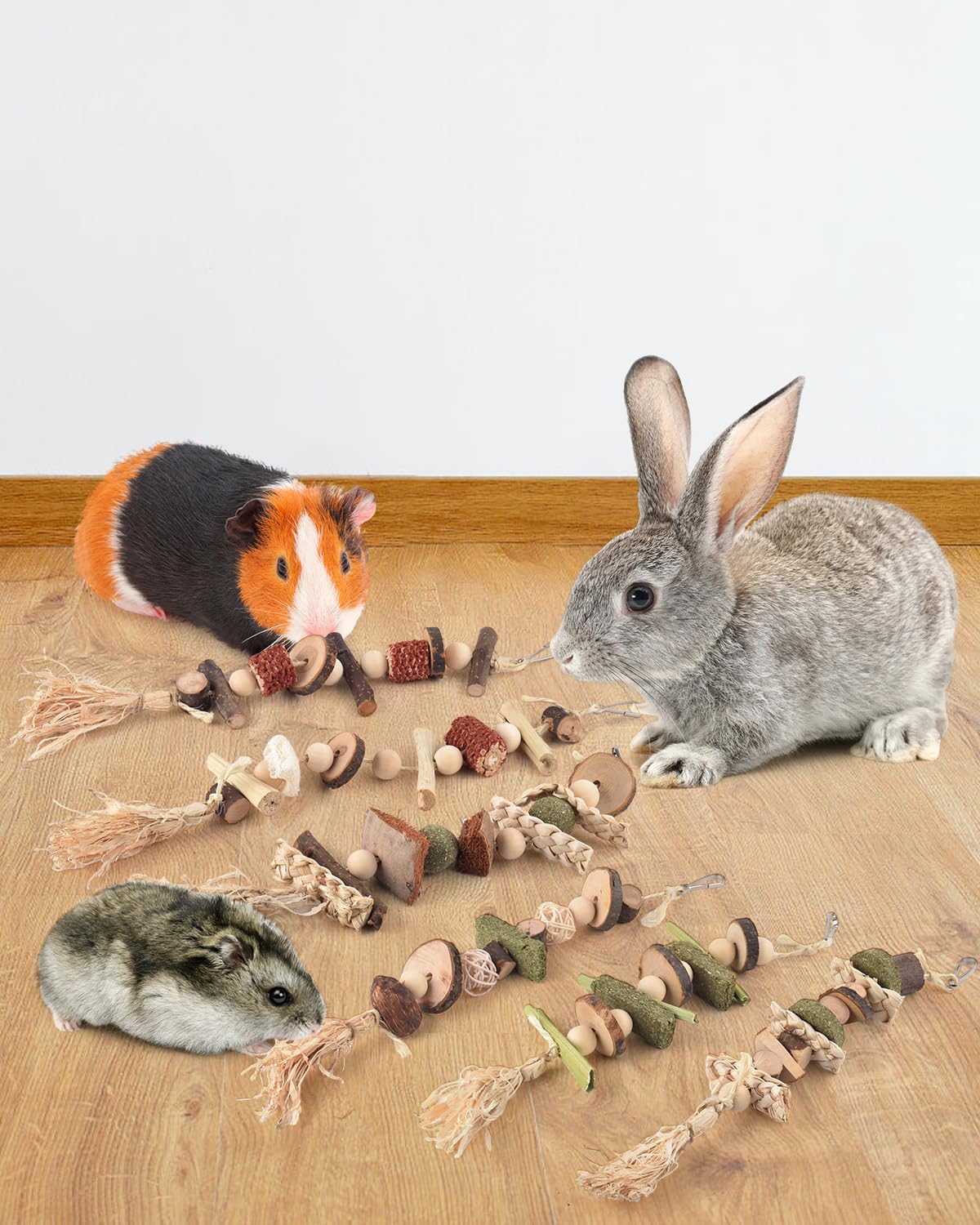 DBNESS timothy-hay-chew highlights teeth-friendly chewing with natural texture appeal.
