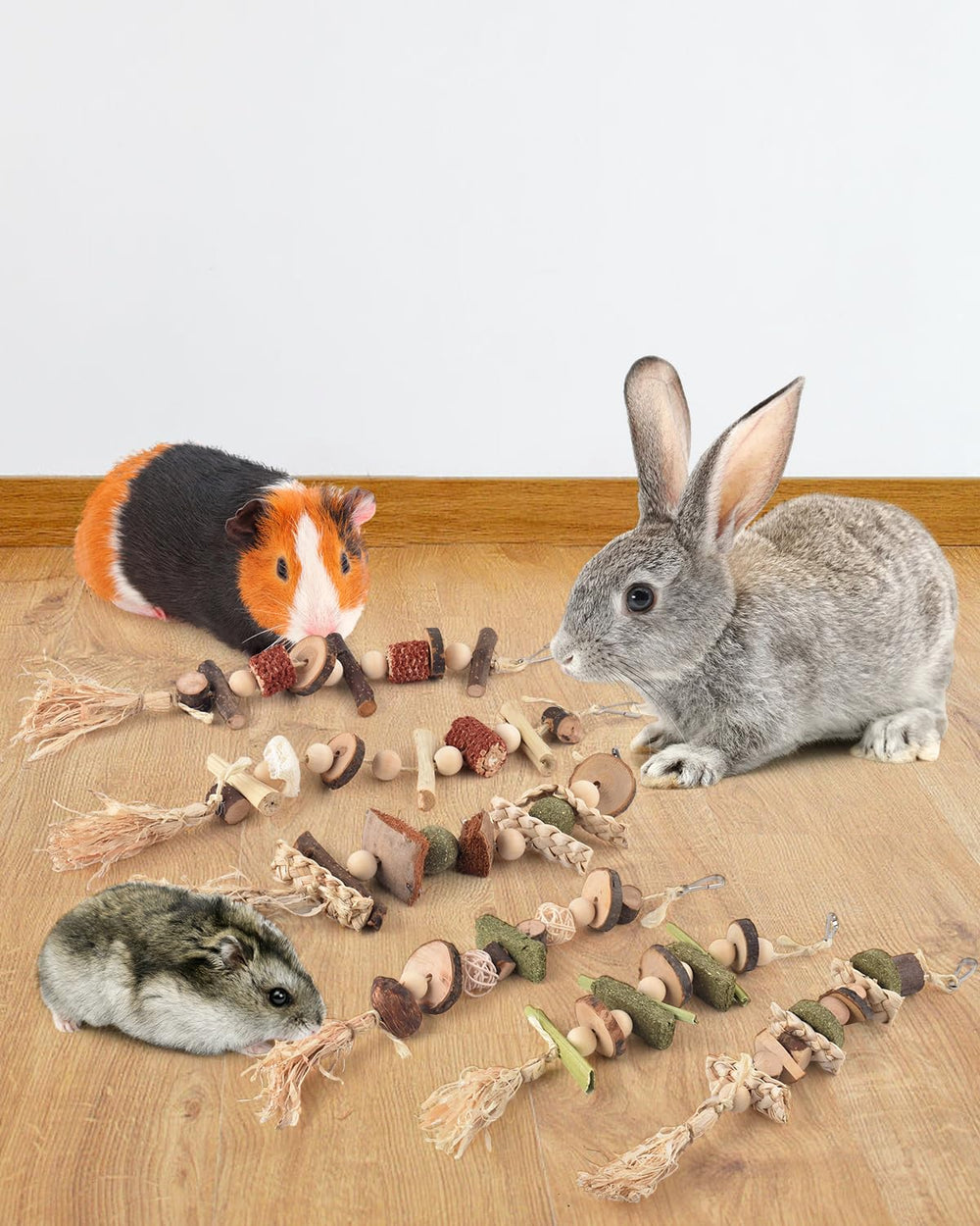 DBNESS timothy-hay-chew highlights teeth-friendly chewing with natural texture appeal.