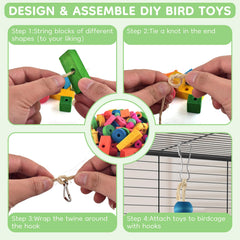 DBNESS wooden blocks colorful highlight visual appeal and mental stimulation during cage time.