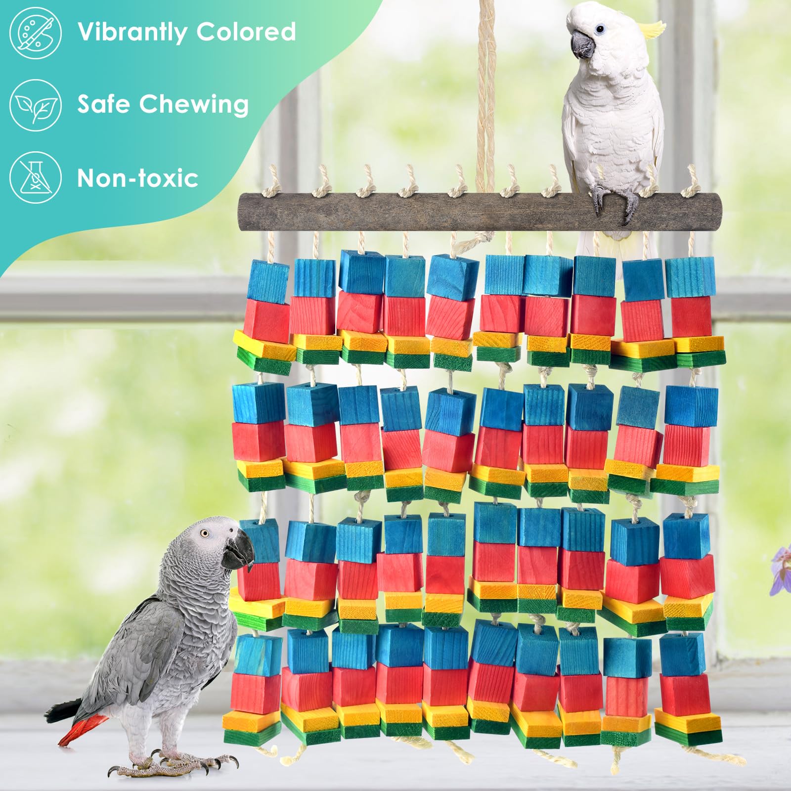 DBNESS XL parrot toy twine rope enables secure hanging and interactive chewing sessions.