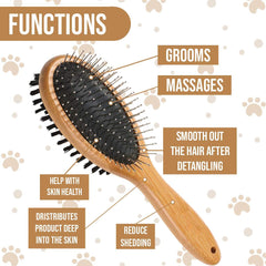 KylePet bristle side with evenly spaced bristles removes loose fur effectively.