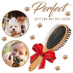 KylePet dog brush double-sided design saves time on pet grooming tasks.