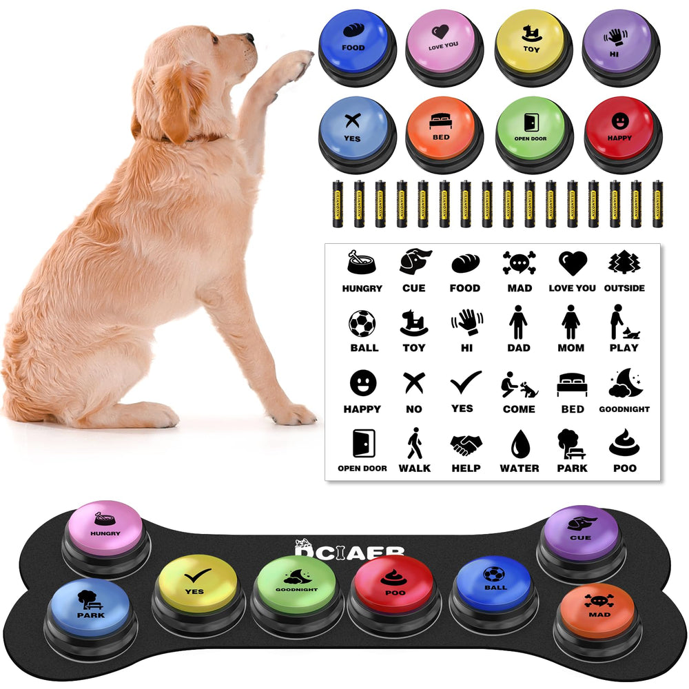 DCIAER dog buttons close-up showing recordable keys for cue-based training.