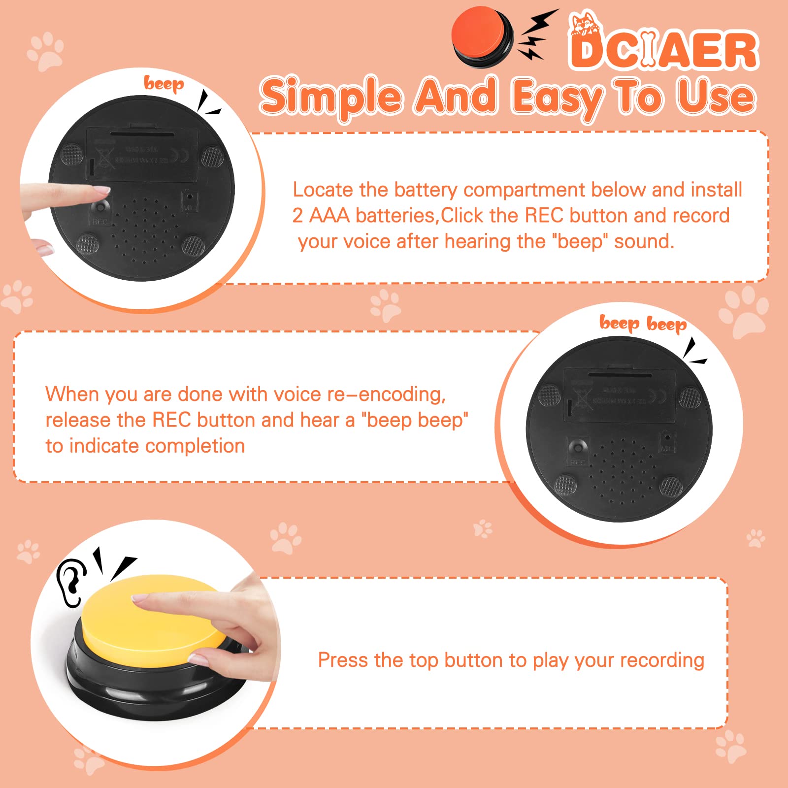 DCIAER dog-buttons gift-set box shows a complete, gift-ready package.