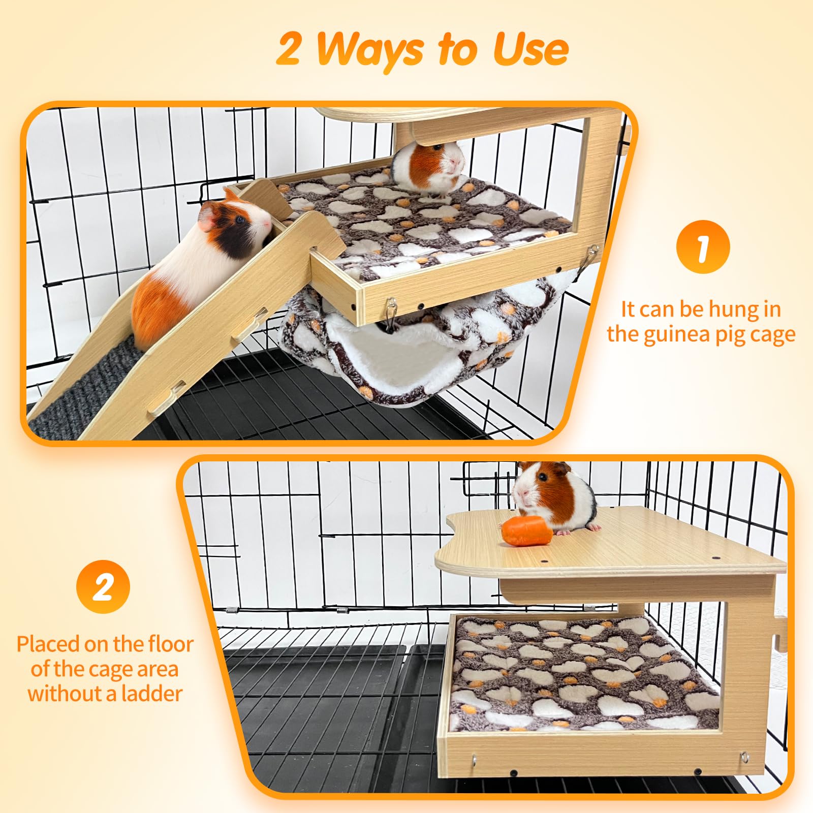 DCIAER guinea pig bed hammock showcases cozy hanging space for napping.