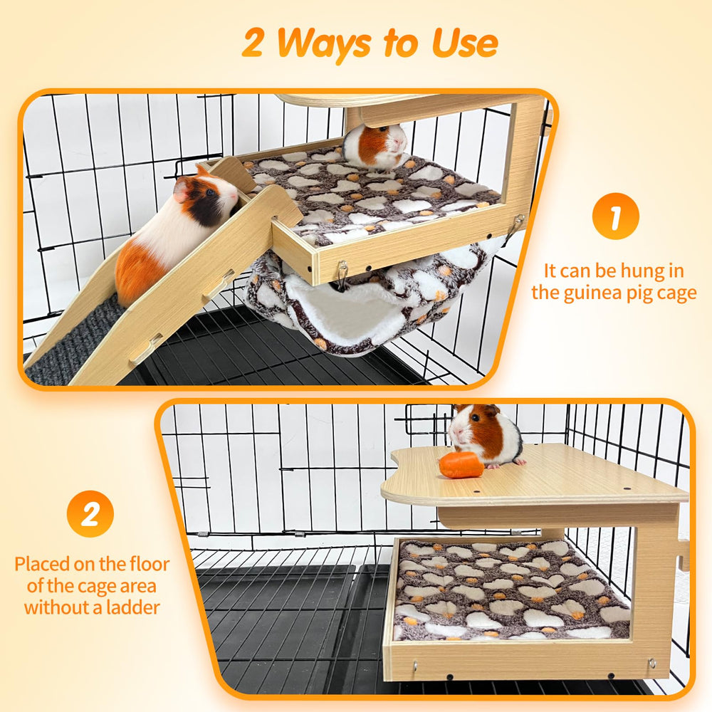 DCIAER guinea pig bed hammock showcases cozy hanging space for napping.