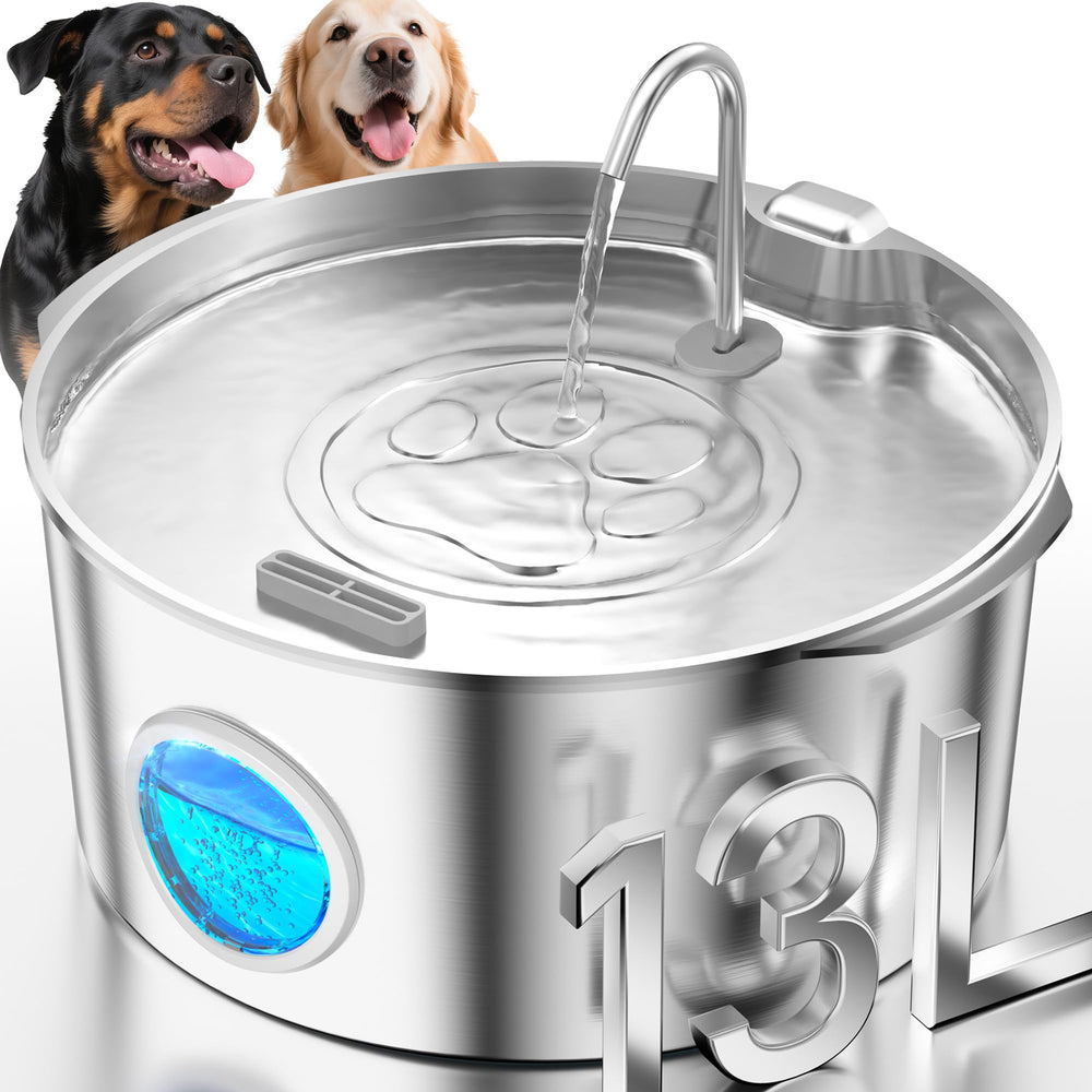 DCIOGAT 3.4gal fountain offers ample capacity for multi-pet hydration.