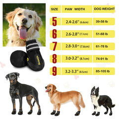 DcOaGt waterproof dog boots with anti-slip soles for safer indoor and outdoor traction.