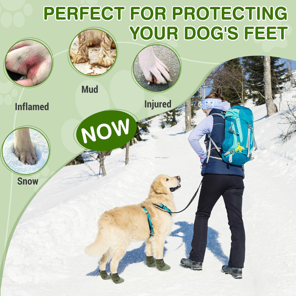 DcOaGt dog shoes four-pack, rugged outdoor paw protectors for dogs