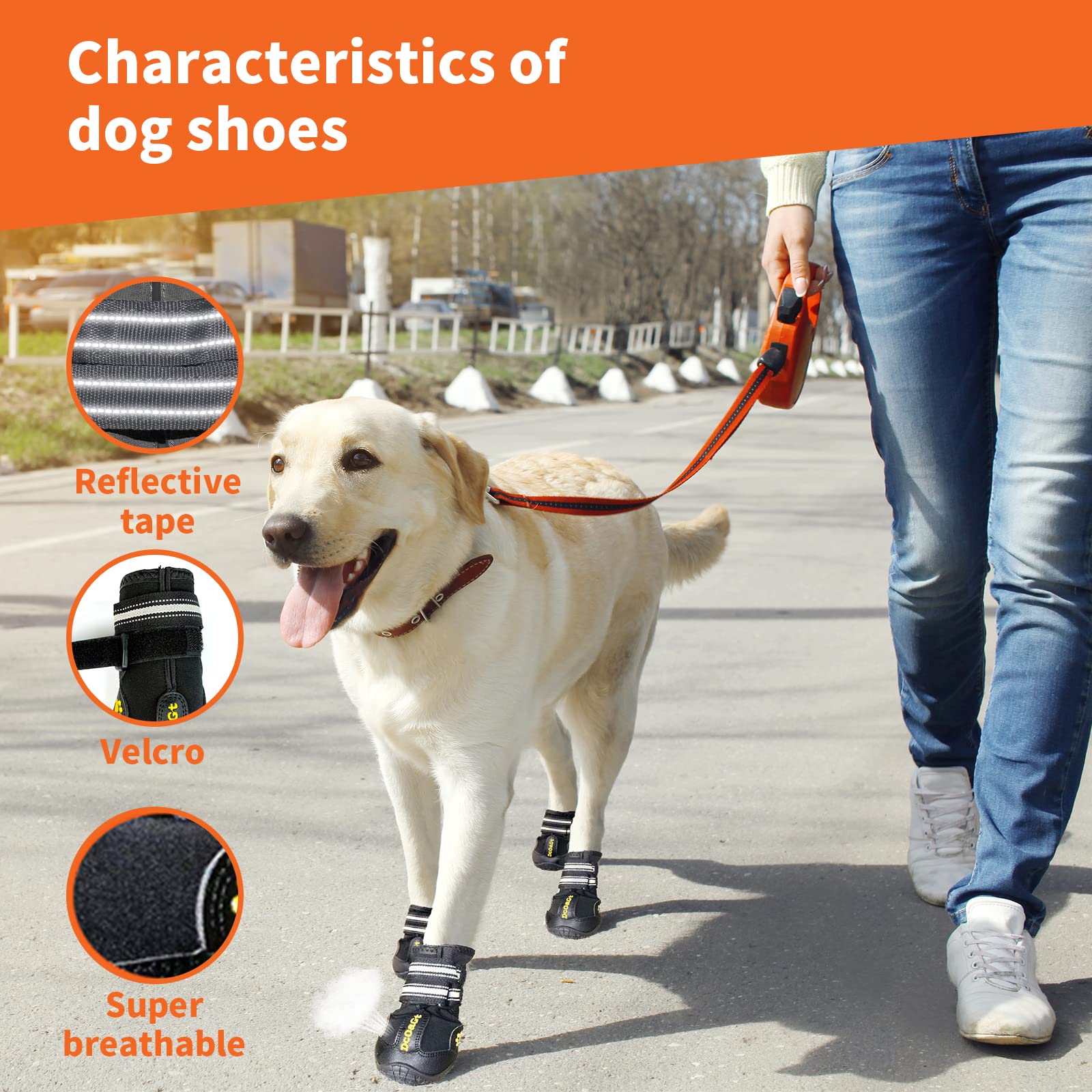DcOaGt durable soles highlighting anti-slip grip on various surfaces.