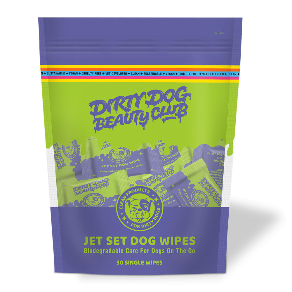 DDBC Jet Set Dog Wipes USA-made seal communicates quality and care.