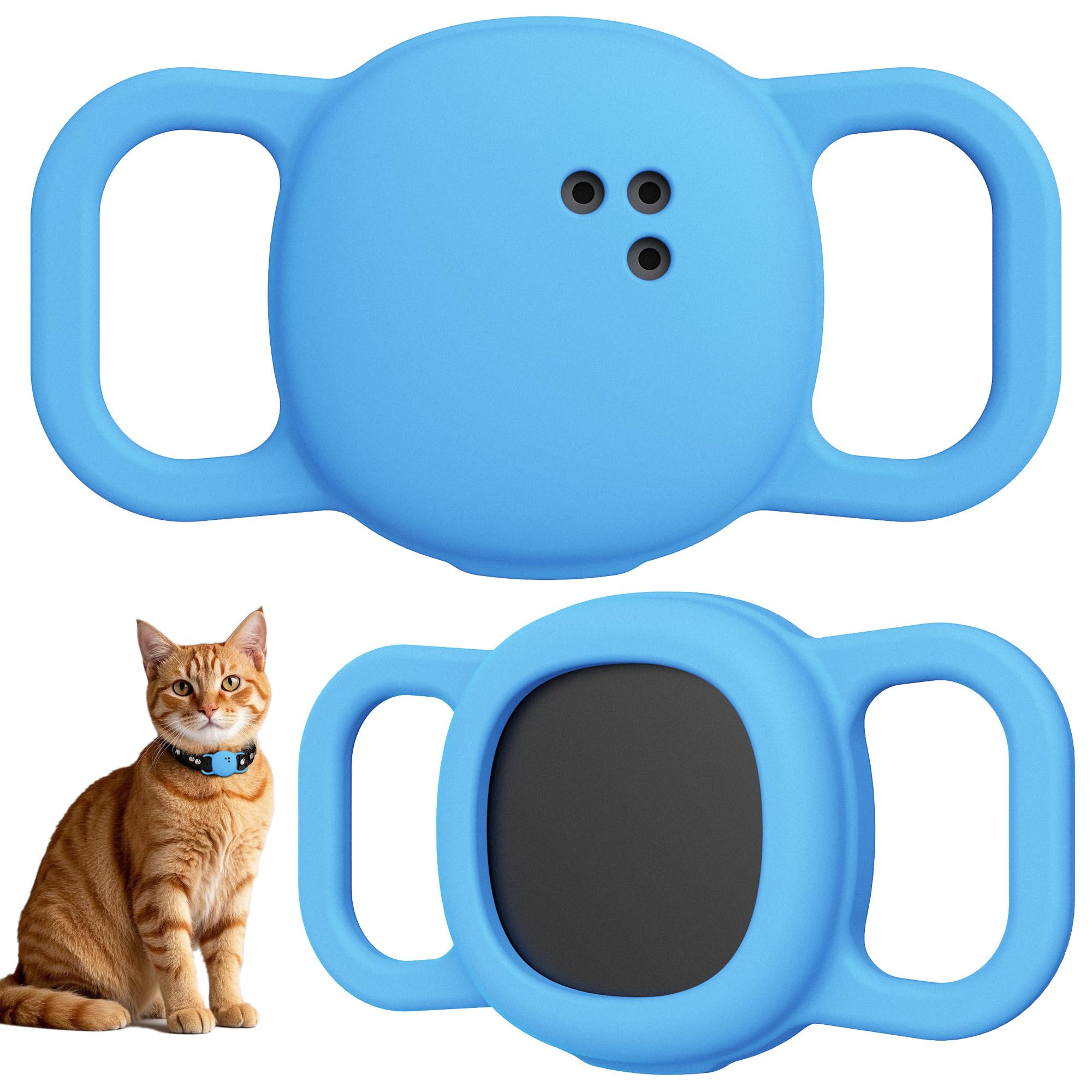 DDJ cat/dog collar tile holder close-up highlights soft silicone protection.