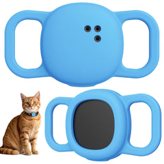 DDJ cat/dog collar tile holder close-up highlights soft silicone protection.